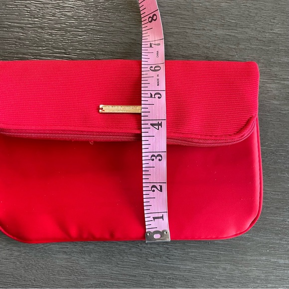 NWT Giorgio Armani Bright Red Fold Over Beauty Purse Wallet - Picture 9 of 10